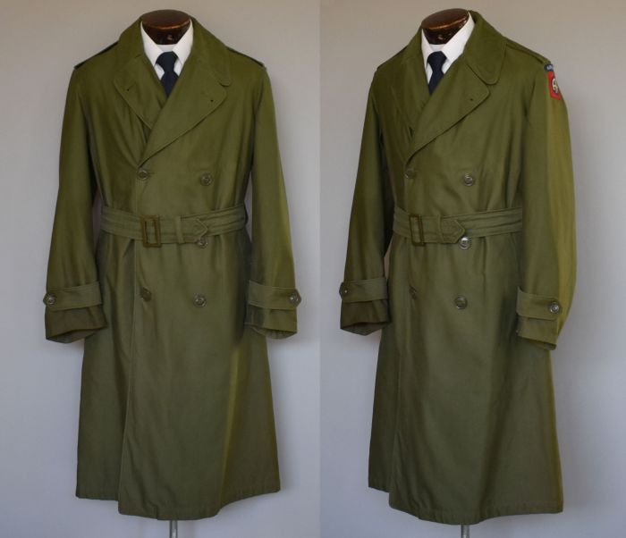 Vintage 50s 82nd Airborne Military Trench Coat | Fashion Constellate
