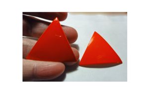 Vintage Mod 1960's Earrings Large Orange Metal Triangles Clip On Clips - Fashionconstellate.com