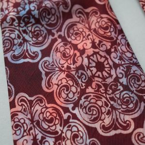 Burgundy Swirl Pattern Vintage 50s Swing Tie Necktie - Fashionconstellate.com