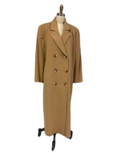 Vtg Fleurette CA Camel Hair Classic Woman's Luxe Overcoat From Saks Fifth Ave ML