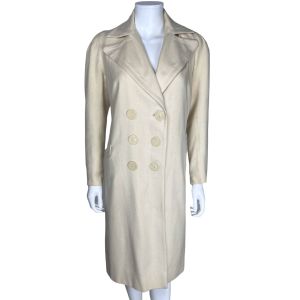 Vintage 1930s Coat Cream White Wool Ladies Size S