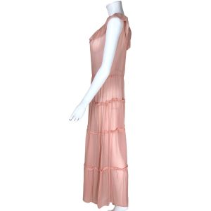 Vintage 1930s Silk Chiffon Dress Brownish Pink Colour Size M - Fashionconstellate.com