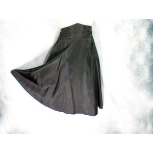 40s Black Taffeta Skirt High And Wide Waist, Swing Dancing - Fashionconstellate.com