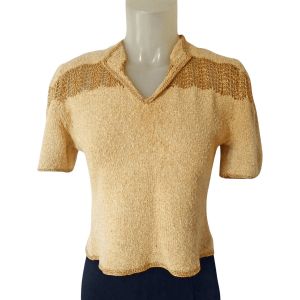 40s Cropped Sweater, Old Hollywood Glamour, Lots of Gold Glitz - Fashionconstellate.com
