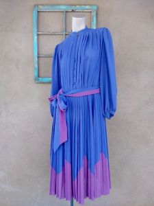 1980s Shirtdress Purple Boss Lady Dress  - Fashionconstellate.com