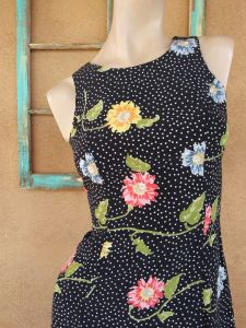 1990s Floral Rayon Dress Tie Up Style Sz S - Fashionconstellate.com