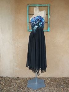 1980s Strapless Sequin Dress Eletra Casadei Sz S M - Fashionconstellate.com