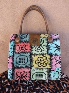 1960s Big Carpet Bag Handbag Purse - Fashionconstellate.com