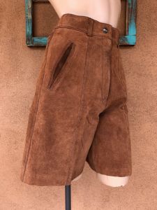 1980s High Waisted Suede Shorts Sz S W26 28 - Fashionconstellate.com