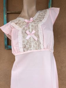 1950s Pink Rayon Nightgown Sz B34 Deadstock in Box - Fashionconstellate.com