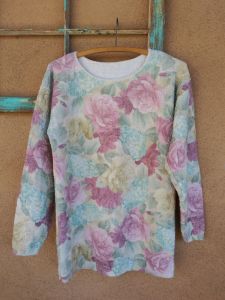 1990s Oversized Cotton Floral Sweater OS