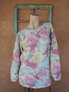 1990s Oversized Cotton Floral Sweater OS - Fashionconstellate.com