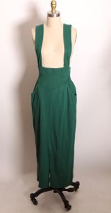 1980s Green High Waist Suspender Wiggle Skirt Jumper by Styleworks - Fashionconstellate.com