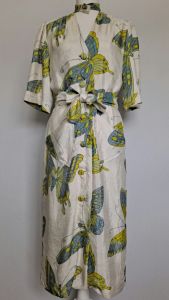 Gorgeous Rare 1930's Silk Butterfly Dressing Gown 
