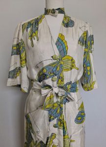Gorgeous Rare 1930's Silk Butterfly Dressing Gown  - Fashionconstellate.com