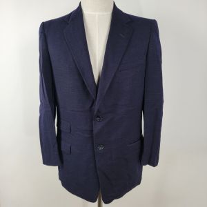 Vintage 1960s Navy Blue Fashion Tailored Clothes Blazer Suit Coat Sports Jacket 40S