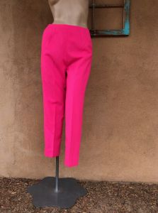 1960s Hot Pink Cotton Cigarette Capri Pants Sz S W27