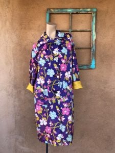 1950s Floral Swing Coat Sz M Up to US12