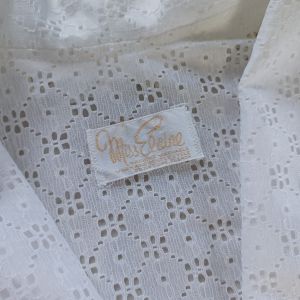 Vintage 60s Sheer Cream Eyelet Lace Dressing Gown, Large - Fashionconstellate.com