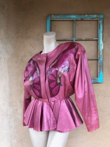1980s Rosy Pink Leather Jacket Sz M - Fashionconstellate.com