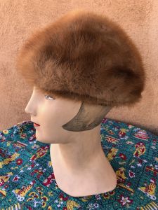 1960s Mink Fur Hat Autumn Haze Sz S - Fashionconstellate.com