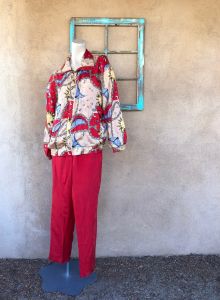 1980s 1990s Silk Running Suit Athletic Pantsuit Sz M - Fashionconstellate.com