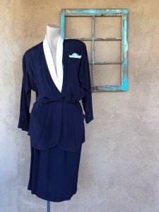 1980s Womens Boss Lady Suit 40s Style 2 Pc US8 - Fashionconstellate.com