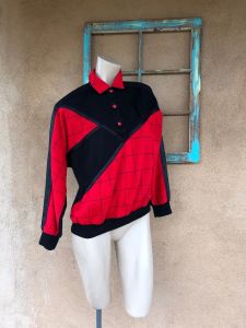 1980s Red & Black Sweatshirt Sz M Unisex - Fashionconstellate.com