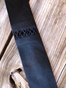 1960s Black Silk Narrow Tie Necktie - Fashionconstellate.com