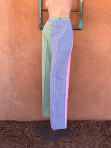 1980s Womens Gingham Pants Resort Wear 30 x 30.5