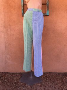1980s Womens Gingham Pants Resort Wear 30 x 30.5 - Fashionconstellate.com
