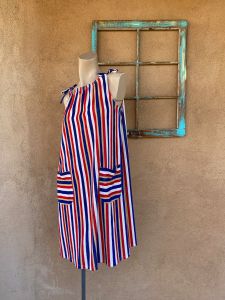 1970s Striped Terrycloth Dress Mother Daughter Set Sz M Childs 8 10 - Fashionconstellate.com
