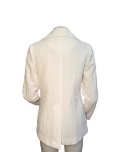 1970s women’s blazer white textured polyester Alfred Dunner mod blazer spring summer - Fashionconstellate.com