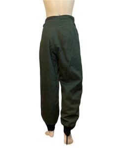 Vintage ski pants green flannel lined zipper cuffs button front and buckle tabs  - Fashionconstellate.com