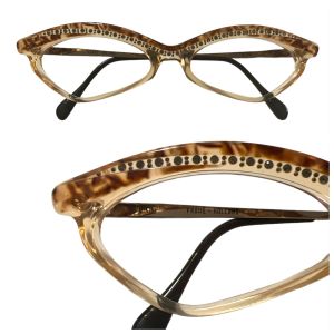 Vintage Ultra Rhinestone Cateye Glasses, tortoiseshell, Model Bikini, Made in Holland 