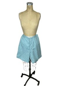 1960s blue linen Bermuda shorts by David Ferguson Size Waist 29 - Fashionconstellate.com