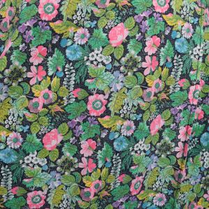 Pink Green & White Floral Print Vintage 80s/90s Wrap Skirt S M - Fashionconstellate.com