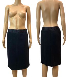 Y2K 00s Charcoal Wool Pencil Skirt - Fashionconstellate.com