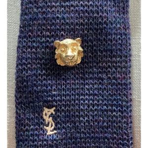 70s 80s Vintage Gold Lion Tie Pin | Leo Astrology | Men's Jewelry