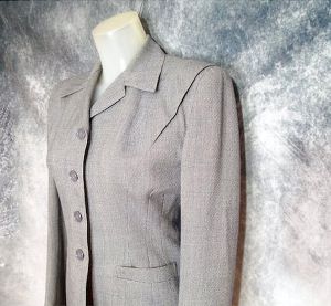 1940s Skirt Suit, WW2 Era Retro Corporate Tailored Pencil Skirt & Tapered Blazer - Fashionconstellate.com