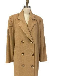Vtg Fleurette CA Camel Hair Classic Woman's Luxe Overcoat From Saks Fifth Ave ML - Fashionconstellate.com