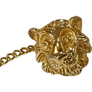 70s 80s Vintage Gold Lion Tie Pin | Leo Astrology | Men's Jewelry - Fashionconstellate.com