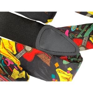 80s Colorful Guitar Print Suspenders Braces  - Fashionconstellate.com