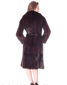 FAB Vintage Black Ranch Mink Belted Trench Coat Christian Dior 1980s Womens Medium - Fashionconstellate.com