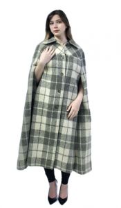 VTG Jimmy Hourihan Dublin Donegal Plaid Tweed Wool Cape Ireland Womens O/S  - Fashionconstellate.com