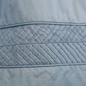 Steel Blue Gray Vintage 50s Full Skirt with Pintucked Ridges - Fashionconstellate.com