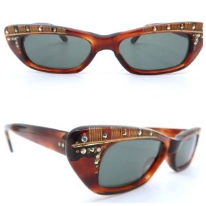 1950’s Decorated Sunglasses, Made in France, Deadstock  - Fashionconstellate.com