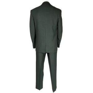 Vintage 60s Mens Striped Suit Custom Tailored Brown Wool Sz M - Fashionconstellate.com