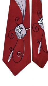 1940s Mens Vintage Tie Feather 1950s Vintage Swing Tie Wide Necktie Wilshire RED - Fashionconstellate.com