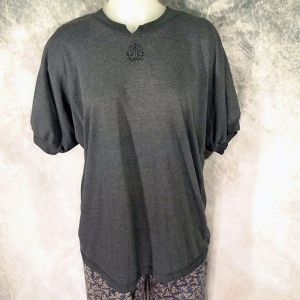 1980s Oversize Tee Dark Gray Heather, Cool Comfy Casual Dolman to Plus Size - Fashionconstellate.com